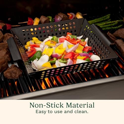 Cuisinart 11" x 11" Non-Stick Grill Wok, Perforated BBQ Grill Basket for Grilling Veggies, Meat & Stir-Fry, Outdoor Grilling Basket for Charcoal and Gas Grills (Pack of 6) - Image 5