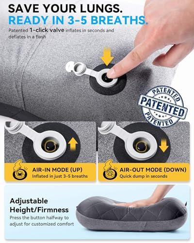 Hikenture Camping Pillow with Removable Cover, Ultralight Inflatable Pillow - Image 6