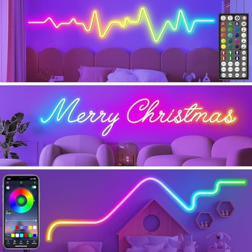 SINLEY Led Neon Rope Light 60FT,Control with App/Remote,Flexible Led Rope Lights,Multiple Modes,IP68 Outdoor RGB Neon Lights Waterproof,Music Sync Gaming Led Strip Lights for Bedroom Indoor - Image 4