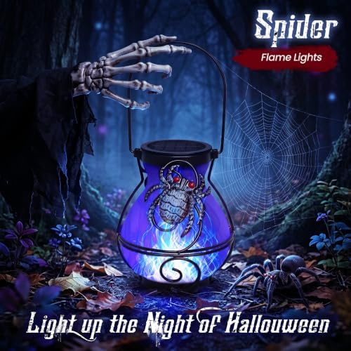 Halloween Solar Lights Outdoor Spider Hanging Solar Lanterns - Image 2