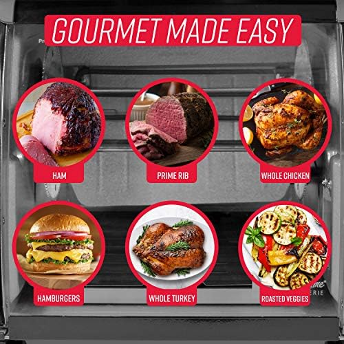 Ronco Showtime Large Capacity Rotisserie & BBQ Oven, Simple Switch Controls, Silicone Door Tie, Perfect Preset Rotation Speed, Self-Basting, Auto Shutoff, Includes Multipurpose Basket, black - Image 6