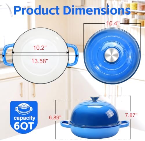 GGC 6QT Sourdough Dutch Oven Kit, 7-Piece Enameled Cast Iron Bread Oven - Image 7