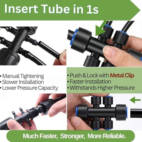240FT Drip Irrigation System for Garden: Quick Connect 1/2" OD 5/16" ID PE Main Tubing Automatic Sprinkler Kit Adjustable Misting Part 1/4" Watering Hose for Outdoor Raised Bed Plants Flower Yard - Image 5