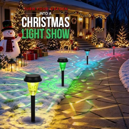 GIGALUMI Solar Christmas Lights Outdoor Waterproof Pathway Lights, 12 Pack - Image 2