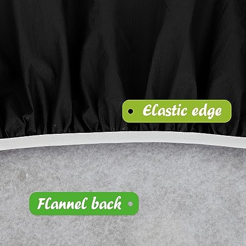 LUSHVIDA 4PCS Round Tablecloth, Fitted Table Cloth for 45"-56" Tables Black - Image 6