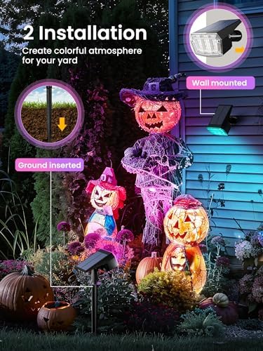 AUDERWIN Solar Spot Lights Outdoor Waterproof, 1 Pack, RGB - Image 6