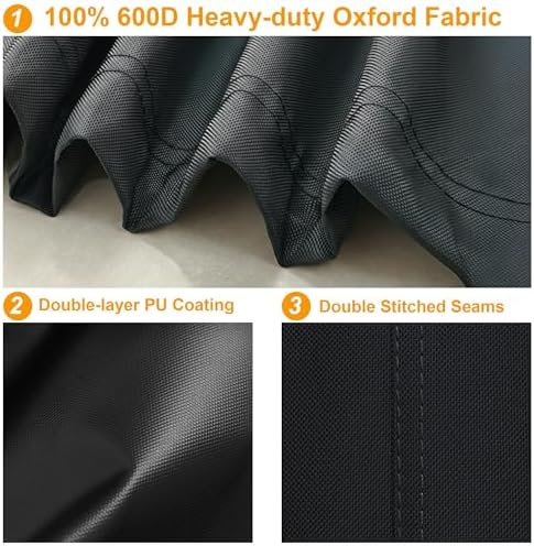 Kipiea 600D Heavy Duty Grill Cover for Traeger Pro 22 & 575 Series, Waterproof Wood Pellet Smoker Cover with Windproof Buckles, Pellet BBQ Grill Covers for Outside Anti-UV, No Tear, No Fading - Image 3