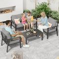 Aluminum Outdoor Patio Furniture Sets All-Weather Patio Conversation Set Sectional Sofa with Coffee Table & Cushions w/Removable Covers for for Deck Backyard Garden Poolside Balcony Porch by VonzoyHome