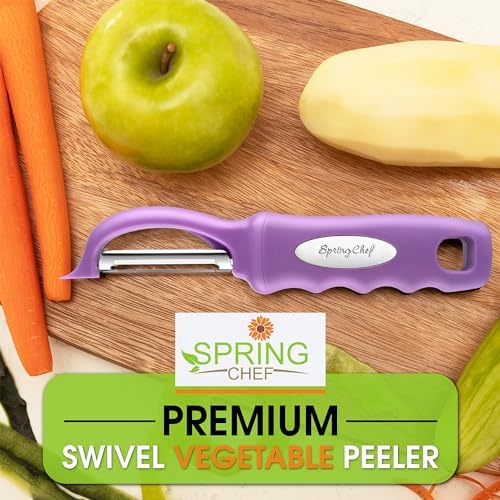 Spring Chef Swivel Vegetable Peeler for Kitchen w/Ergonomic Handle, Orchid - Image 7