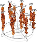 304 Stainless Steel Air Fryer Skewer Stand Dishwasher Safe Vertical Skewer Air Fryer Accessories for BBQ Grill Kabobs Chicken Meat Seafood (12 Long Skewers) by ANQIA