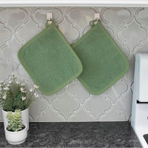 RITZ Terry Potholder & Hot Pad: Unparalleled Heat Resistant, Durable 100% Cotton – Ergonomically Designed for Optimal Grip – Easy-Care Machine Washable – 2-Pack, Juniper - Image 5