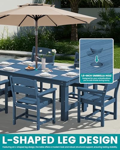 SERWALL HDPE Outdoor Dining Table and Chairs Set for 4 - Image 5
