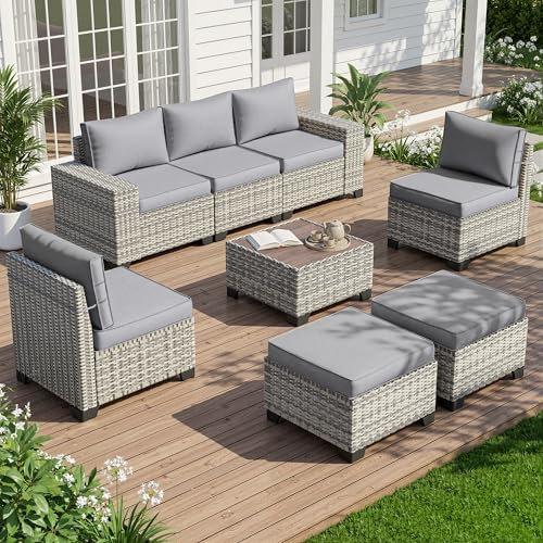 Outdoor Patio Furniture Set PE Wicker Rattan Outdoor Sectional Sofa - Image 6