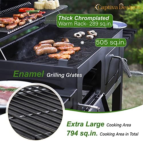 Captiva Designs Charcoal Grills Extra Large Barbecue Grill Heavy Duty - Image 3