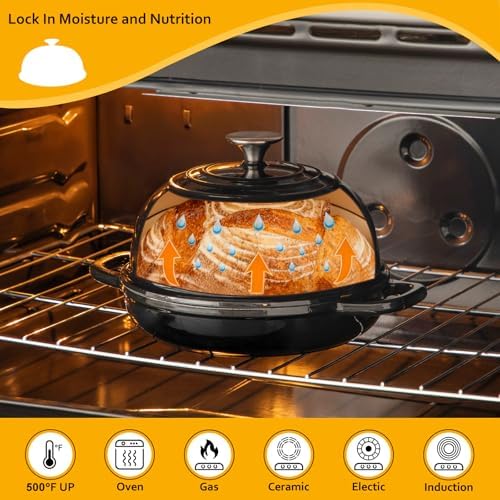 Velaze 5 QT Enameled Cast Iron Dutch Oven for Bread Baking with Dome Lid - Image 4