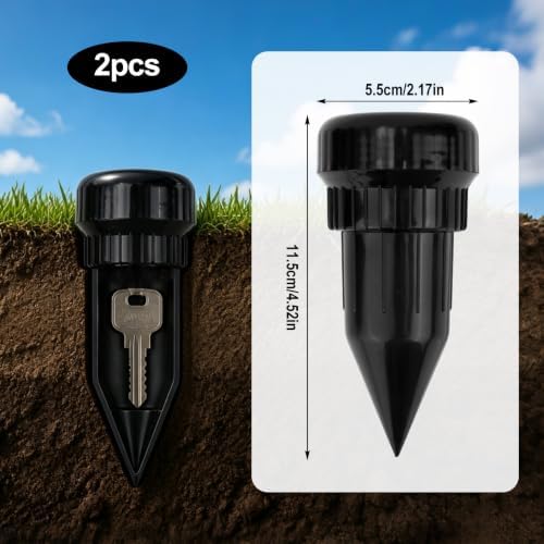 2pcs Realistic Sprinkler Head Key Hider, Outside Secret Storage (Black) - Image 2