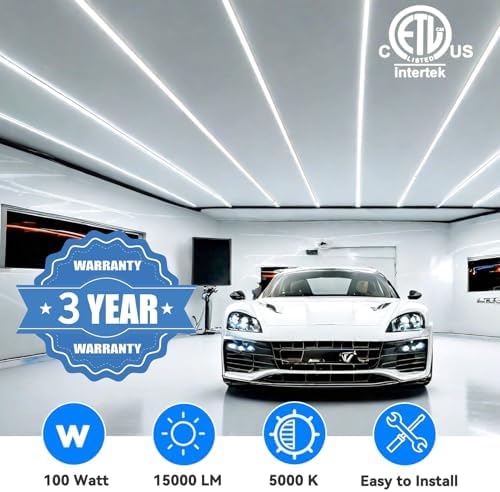 SHOPLED 8FT LED Shop Light 100W 15000LM 6000K ETL Certified 4-Pack - Image 2