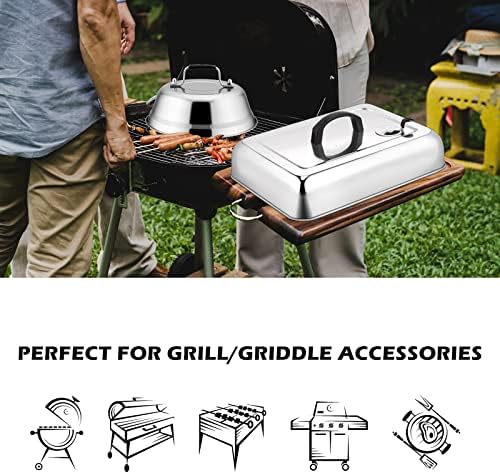 Leonyo Stainless Steel Griddle Basting Cover Dome with Vent, 3 Pack - Image 6
