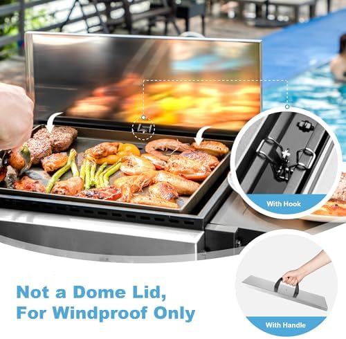 2 in 1 Griddle Grill Combo Small Propane Grill for Outdoor BBQ - Image 3