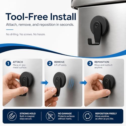 G42XL 120Lbs+ Magnetic Hooks & Rubber Base for Pit Boss Traeger Grill, 4-Pack - Image 5