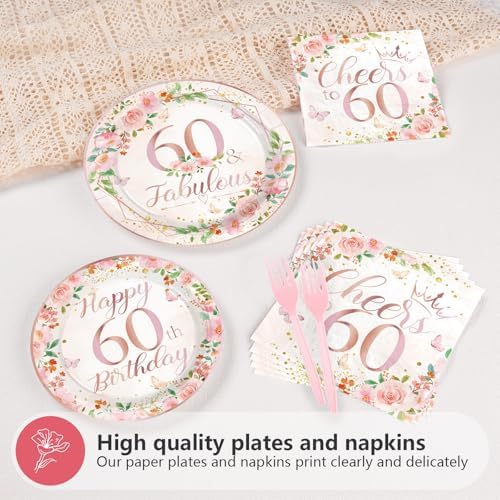 96Pcs 60th Birthday Decorations for Women, Serves 24 - Image 3
