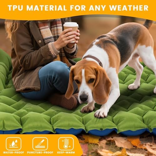 2 Pack 4-Inch Ultralight Camping Sleeping Pads with Foot Pump - Image 6