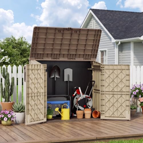 Bifanuo 36 Cu Ft Resin Outdoor Storage Shed, Horizontal Storage Cabinet - Image 3