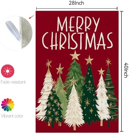 CROWNED BEAUTY Merry Christmas Trees House Flag for Outside 28x40 - Image 6