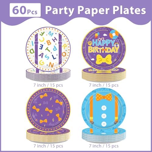 60Pcs English Teacher Paper Plates 7" Heavy Duty Paper Plates - Image 2