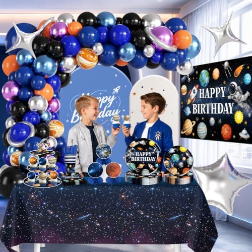 252pcs Space Birthday Decorations, All-in-One Set Serves 20 People - Image 6