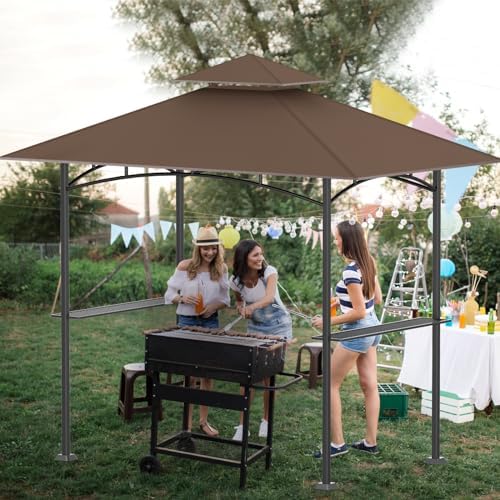 Grill Gazebo Canopy Replacement, 5 x 8 Ft, Brown - Image 7