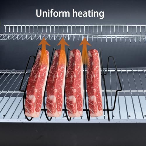 Rib Rack for Smoking, Black Non-Stick Coated Steel 11 in Rib Rack with 2 Meat Shredder Claws, Black PP Tray, Perfect for Grilling, Smoking, BBQ Accessories and Outdoor BBQ Set - Image 5