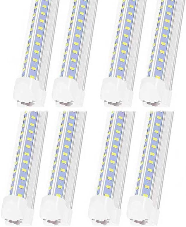 Led Shop Lights,Led Shop Lights 4FT 50W 6500K 7000LM Clear White,Shop Light 4FT 110V Linkable Integrated V-Shape for Shop Garage,Warehouse,Workbench and Workshop Commercial Bay Lighting(8-Pack) by AQIQUUT
