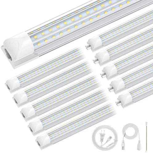 CNSUNWAY 4FT LED Shop Lights, 50W 7500LM D Shape, ETL Listed 10 Pack by CNSUNWAY