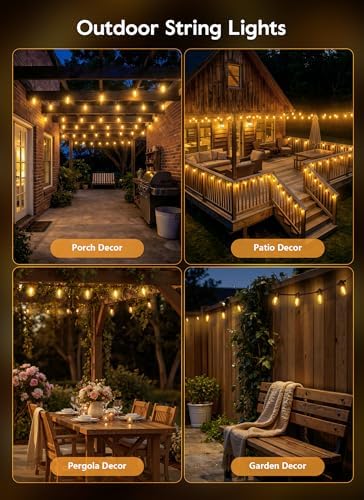 Minetom 202FT Solar String Lights Outdoor Waterproof, S14 Patio Lights - Image 3