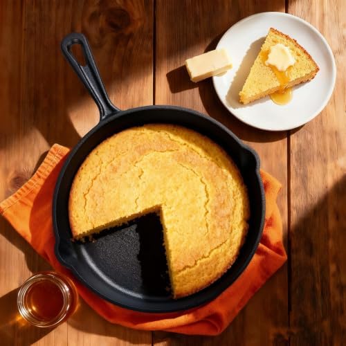 8 Inch Nonstick Pre-Seasoned Cast Iron Skillet With Handle, Even Heat Distribution Mini Frying Pan With Dual Pour Spouts, Multi-Use Cookware For Stovetop Grill Campfire Home & Outdoor Cooking - Image 5