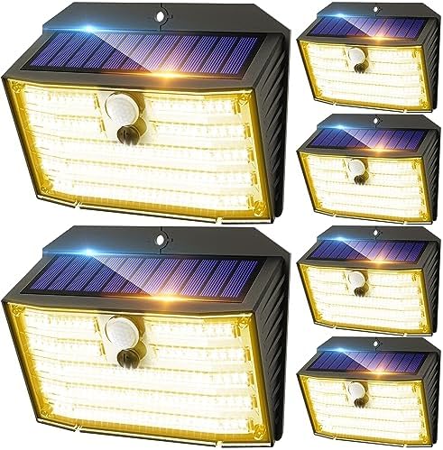 CLAONER Solar Lights Outdoor [ /126 LED], Wireless Motion Sensor Lights, IP65 Waterproof Security Lights 3 Modes, 270° Lighting Angle, Ultra-Bright Wall Lights for Deck Patio Fence Garage by Claoner