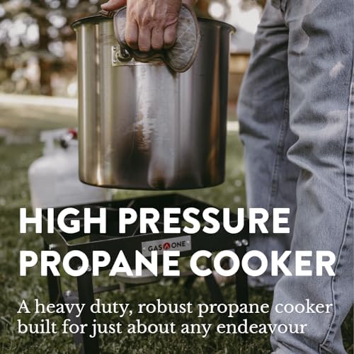 GasOne B-5200K Outdoor Cooker with High Pressure Steel Braided Hose Propane Burner Camp Stove - Image 2