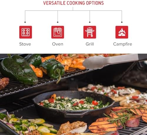 Nexgrill 10" Pre-Seasoned Cast Iron Skillet, Heavy-Duty Round Frying Pan - Image 3