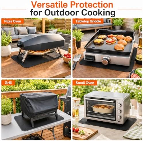 FLASLD Fireproof & Waterproof Under Blackstone Griddle BBQ Mat, Heat Resistant Grill Mats for Outdoor Grill to Protect Your Prep Table and Outdoor Grill Table (Black,24 x 36in) - Image 3