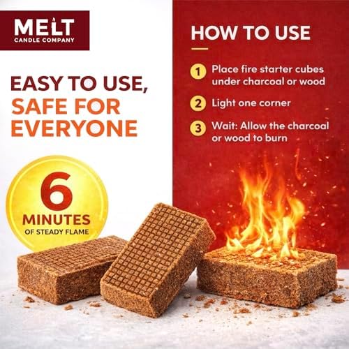 Melt Candle Fire Starter 160 Cubes for Charcoal Grill, Campfire & Fireplace - Image 5