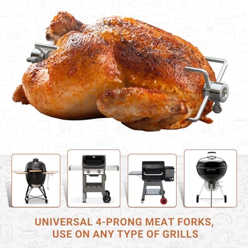 onlyfire 6003 Grill Rotisserie Spit Meat Forks, 1 Pair - Image 4