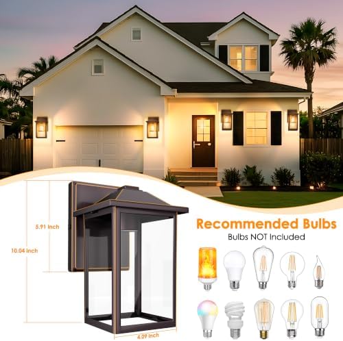 MATAMEYE Outdoor Wall Light Fixture, Exterior Waterproof Porch Lighting - Image 5