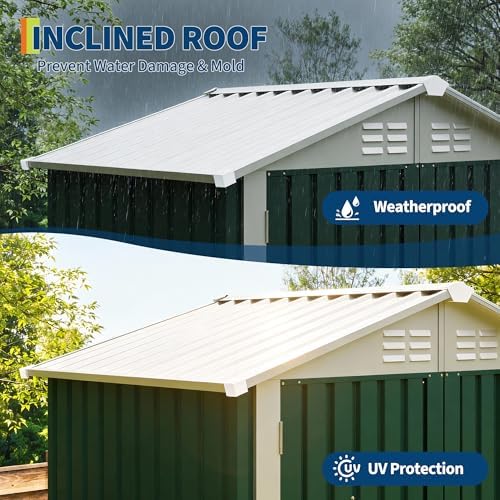 Garvee 6x4 FT Storage Shed – 130 Cu Ft, Sloped Roof, Weatherproof - Image 4