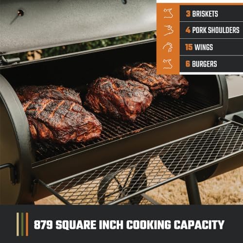 Oklahoma Joe's Highland Offset Charcoal Smoker and Grill with 900 sq. in. Cooking Area in Black - Image 3
