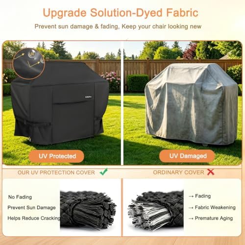 NettyPro Grill Cover for Outdoor Grill 60 Inch Waterproof Heavy Duty, Black - Image 5