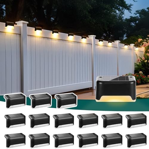 SOLPEX Solar Deck Lights Outdoor 16 Pack, Waterproof Led Light, Warm White by Solpex