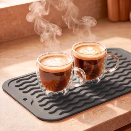 MicoYang Silicone Dish Drying Mat for Multiple Usage,Easy clean,Eco-friendly,Heat-resistant Silicone Mat for Kitchen Counter or Sink,Refrigerator or Drawer Liner Grey S 12 inches x 6 inches - Image 6