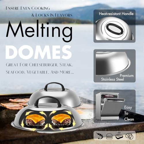 31PCS Griddle Accessories Kit for Blackstone, Flat Top Hibachi Grill Spatula Set with 2 Melting Domes, Burger Press, Patty Maker and Apron, Professional Teppanyaki Tools Gifts for Outdoor BBQ - Image 2