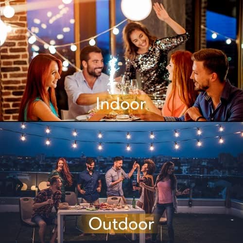 50FT Outdoor String Lights Waterproof, Bright 2700K LED Patio Lights String with 27 G40 Shatterproof Globe Bulbs, Connectable Edison String Lights for Outside, Garden, Balcony, Porch - Image 2